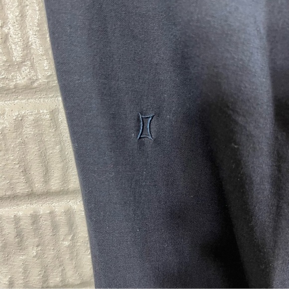 Kit and Ace Navy Stretch Wool Cashmere Silk Straight Slim Trousers Navy 4 - Picture 4 of 6